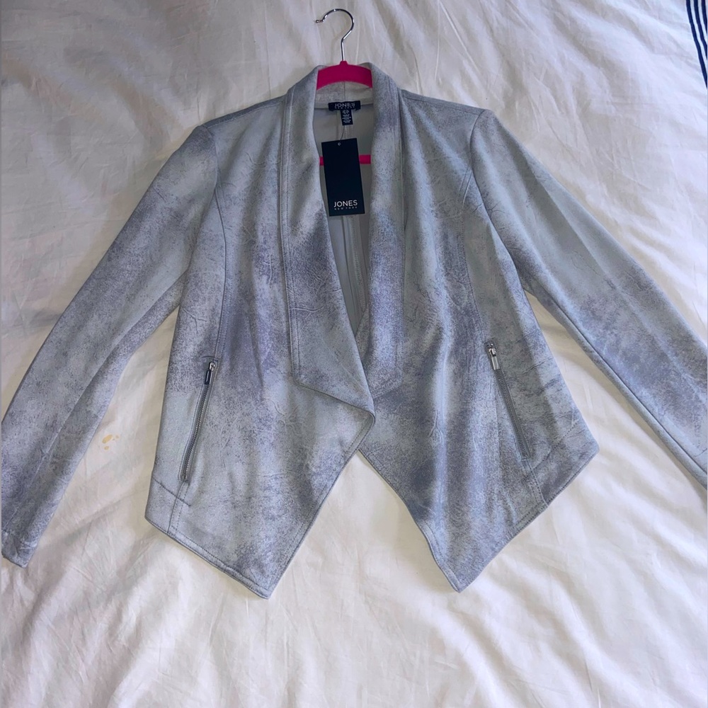 NWT Jones Grey/Light Blue Cardigan, Small